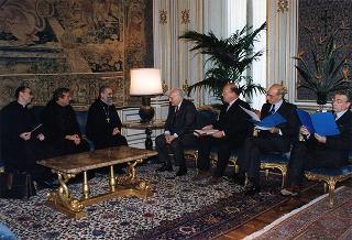 Padre abate Jean Slim, superiore generale dell'Ordine Maronita, ed alcuni padri maroniti