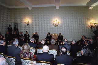 Denis Zigante, presidente della Federazione delle Associazioni degli esuli istriani, fiumani, dalmati, con gli esponenti delle predette Associazioni