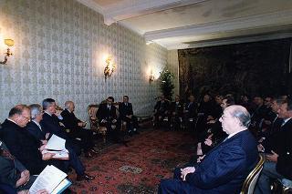 Denis Zigante, presidente della Federazione delle Associazioni degli esuli istriani, fiumani, dalmati, con gli esponenti delle predette Associazioni