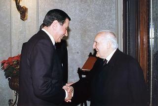 Roma, Palazzo Giustiniani: intervento del Presidente della Repubblica all'incontro con i Costituenti, in occasione delle celebrazioni del 50° anniversario della Costituzione