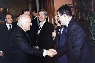 Roma, Palazzo Giustiniani: intervento del Presidente della Repubblica all'incontro con i Costituenti, in occasione delle celebrazioni del 50° anniversario della Costituzione