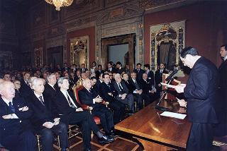 Roma, Palazzo Giustiniani: intervento del Presidente della Repubblica all'incontro con i Costituenti, in occasione delle celebrazioni del 50° anniversario della Costituzione