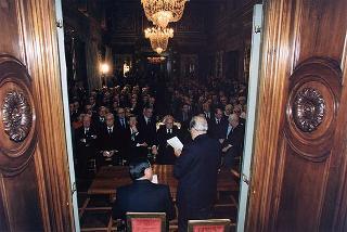 Roma, Palazzo Giustiniani: intervento del Presidente della Repubblica all'incontro con i Costituenti, in occasione delle celebrazioni del 50° anniversario della Costituzione