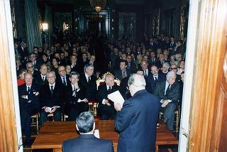 Roma, Palazzo Giustiniani: intervento del Presidente della Repubblica all'incontro con i Costituenti, in occasione delle celebrazioni del 50° anniversario della Costituzione
