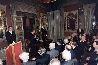 Roma, Palazzo Giustiniani: intervento del Presidente della Repubblica all'incontro con i Costituenti, in occasione delle celebrazioni del 50° anniversario della Costituzione