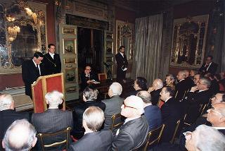 Roma, Palazzo Giustiniani: intervento del Presidente della Repubblica all'incontro con i Costituenti, in occasione delle celebrazioni del 50° anniversario della Costituzione