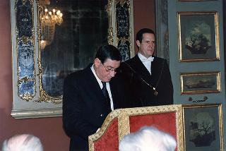 Roma, Palazzo Giustiniani: intervento del Presidente della Repubblica all'incontro con i Costituenti, in occasione delle celebrazioni del 50° anniversario della Costituzione
