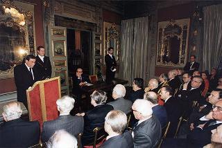 Roma, Palazzo Giustiniani: intervento del Presidente della Repubblica all'incontro con i Costituenti, in occasione delle celebrazioni del 50° anniversario della Costituzione