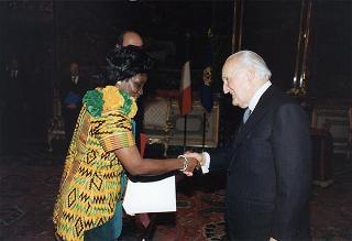 Signora Aanaa Naamua Enin, nuovo ambasciatore della Repubblica del Ghana: presentazione lettere credenziali