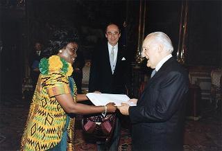 Signora Aanaa Naamua Enin, nuovo ambasciatore della Repubblica del Ghana: presentazione lettere credenziali