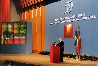 Nettuno (RM): intervento del Presidente della Repubblica al Convegno sul tema "Sicurezza stradale", per il 50° anniversario di costituzione della Polizia stradale