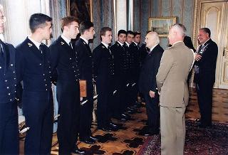 Delegazione di allievi dell'Accademia Navale di Livorno, in servizio di guardia d'onore al Palazzo del Quirinale