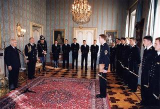 Delegazione di allievi dell'Accademia Navale di Livorno, in servizio di guardia d'onore al Palazzo del Quirinale