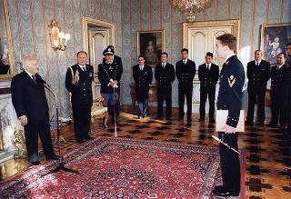 Delegazione di allievi dell'Accademia Navale di Livorno, in servizio di guardia d'onore al Palazzo del Quirinale