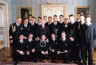 Delegazione di allievi dell'Accademia Navale di Livorno, in servizio di guardia d'onore al Palazzo del Quirinale