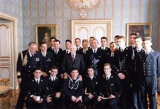 Delegazione di allievi dell'Accademia Navale di Livorno, in servizio di guardia d'onore al Palazzo del Quirinale