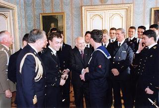 Delegazione di allievi dell'Accademia Navale di Livorno, in servizio di guardia d'onore al Palazzo del Quirinale