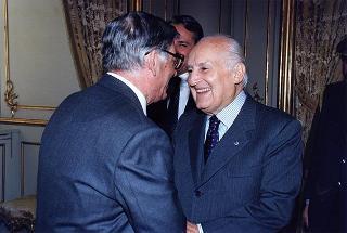 On. Giuseppe Avolio, presidente della Confederazione italiana degli agricoltori, con i presidenti regionali e provinciali, per il 20° anniversario di fondazione della CIA