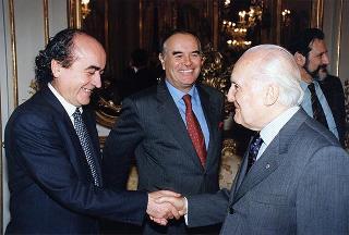 On. Giuseppe Avolio, presidente della Confederazione italiana degli agricoltori, con i presidenti regionali e provinciali, per il 20° anniversario di fondazione della CIA