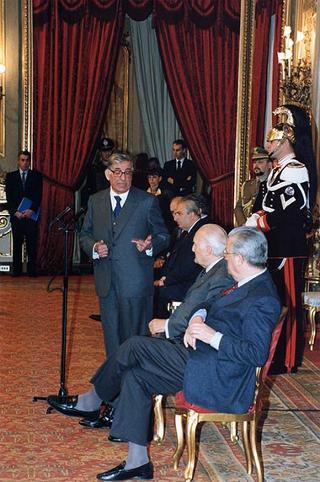 On. Giuseppe Avolio, presidente della Confederazione italiana degli agricoltori, con i presidenti regionali e provinciali, per il 20° anniversario di fondazione della CIA