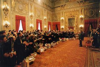 On. Giuseppe Avolio, presidente della Confederazione italiana degli agricoltori, con i presidenti regionali e provinciali, per il 20° anniversario di fondazione della CIA