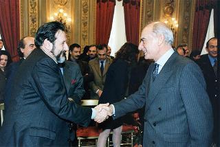 On. Giuseppe Avolio, presidente della Confederazione italiana degli agricoltori, con i presidenti regionali e provinciali, per il 20° anniversario di fondazione della CIA