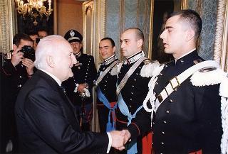 Delegazione di allievi Carabinieri di Roma, in servizio di guardia d'onore al Palazzo del Quirinale
