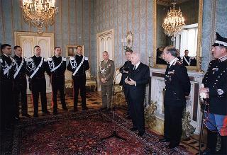 Delegazione di allievi Carabinieri di Roma, in servizio di guardia d'onore al Palazzo del Quirinale