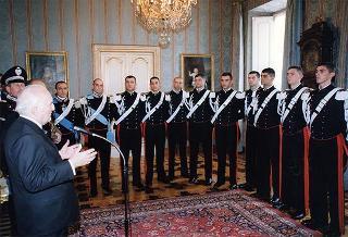 Delegazione di allievi Carabinieri di Roma, in servizio di guardia d'onore al Palazzo del Quirinale