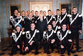 Delegazione di allievi Carabinieri di Roma, in servizio di guardia d'onore al Palazzo del Quirinale
