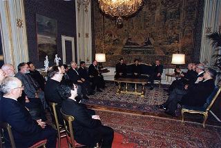 Il Presidente della Repubblica Oscar Luigi Scalfaro riceve in udienza Padre Heinrich Barlage, Superiore generale della Società del Verbo Divino, con il Consiglio generale