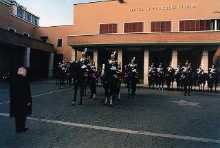 Visita del Presidente della Repubblica al Comando del Reggimento Corazzieri. Caserma Alessandro Negri di Sanfront