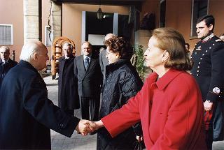 Visita del Presidente della Repubblica al Comando del Reggimento Corazzieri. Caserma Alessandro Negri di Sanfront