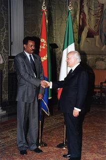 Incontro e successiva colazione in onore del Presidente dello Stato di Eritrea Isaias Afwerki