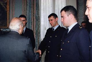Delegazione di ufficiali e militari di truppa della Compagnia d'onore dell'Aeronautica Militare, in servizio di guardia d'onore al Palazzo del Quirinale