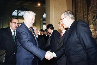 Incontro con il Presidente della Federazione Russa Boris Eltsin e signora