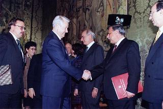 Incontro con il Presidente della Federazione Russa Boris Eltsin e signora