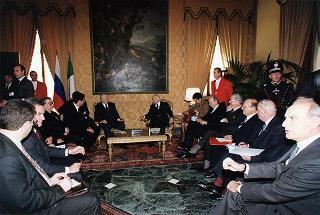 Incontro con il Presidente della Federazione Russa Boris Eltsin e signora