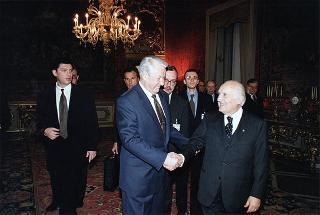 Incontro con il Presidente della Federazione Russa Boris Eltsin e signora