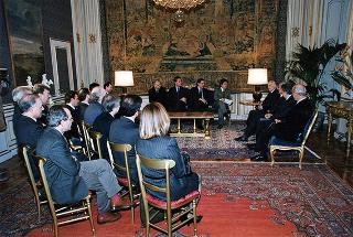 Avv. Enzo Bianco, presidente dell'Associazione nazionale Comuni italiani (ANCI), con una delegazione