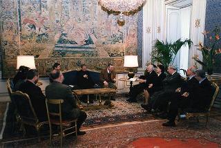 Il Presidente della Repubblica Oscar Luigi Scalfaro riceve in udienza l'avv. Giuseppe Gervasio, presidente dell'Azione Cattolica Italiana, con una delegazione dell'"Osservatorio sulle riforme costituzionali", per presentare alcune pubblicazioni