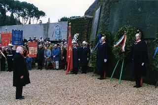 Roma: intervento del Presidente della Repubblica alla cerimonia commemorativa del 54° anniversario dell'eccidio delle Fosse Ardeatine
