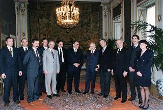Delegazione dell'Amministrazione Comunale e della Compagnia portuale di Livorno, in occasione della concessione della "Liburnina d'oro" alla Compagnia