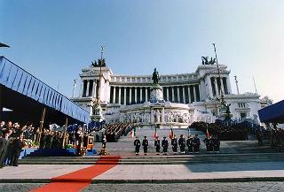 Roma, Piazza Venezia, Altare della Patria: intervento del Presidente della Repubblica alla Cerimonia celebrativa del 75° anniversario dell'Aeronautica Militare