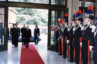Roma, Comando Generale dell'Arma dei Carabinieri: intervento del Presidente della Repubblica alla colazione offerta dal Comandante Generale dell'Arma dei Carabinieri