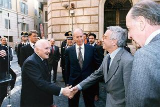 Roma, Istituto dell'Enciclopedia Italiana: intervento del Presidente della Repubblica alla conferenza del prof. Franco Modiglioni, Premio Nobel per l'economia, sul tema "Disoccupazione nell'euro e prestigio dell'euro", organizzata dall'Istituto La Malfa