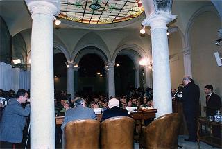 Roma, Istituto dell'Enciclopedia Italiana: intervento del Presidente della Repubblica alla conferenza del prof. Franco Modiglioni, Premio Nobel per l'economia, sul tema "Disoccupazione nell'euro e prestigio dell'euro", organizzata dall'Istituto La Malfa