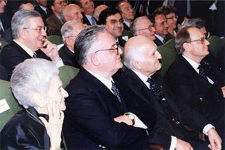 Roma, Istituto dell'Enciclopedia Italiana: intervento del Presidente della Repubblica alla conferenza del prof. Franco Modiglioni, Premio Nobel per l'economia, sul tema "Disoccupazione nell'euro e prestigio dell'euro", organizzata dall'Istituto La Malfa