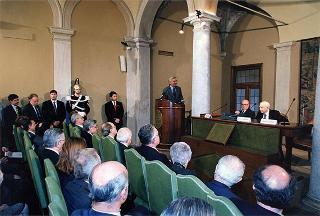 Roma, Istituto dell'Enciclopedia Italiana: intervento del Presidente della Repubblica alla conferenza del prof. Franco Modiglioni, Premio Nobel per l'economia, sul tema "Disoccupazione nell'euro e prestigio dell'euro", organizzata dall'Istituto La Malfa