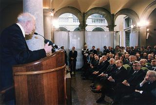 Roma, Istituto dell'Enciclopedia Italiana: intervento del Presidente della Repubblica alla conferenza del prof. Franco Modiglioni, Premio Nobel per l'economia, sul tema "Disoccupazione nell'euro e prestigio dell'euro", organizzata dall'Istituto La Malfa